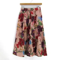 ザラウーマン ロングスカート ボトムス 花柄 フレア レディース Mサイズ ピンク ZARA WOMAN 【中古】