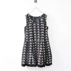 【値下げ】ジェーンマープル Jane Marple KISS ジャガード ノースリーブワンピース M/ブラック ドレス 騙し絵 当時物【2400013961745】のサムネイル