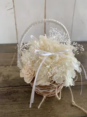 【スパイスオブウエディング】リングピロー完成品(バスケットホワイト)