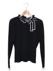 お値下しました【エムズグレイシー】サイズ40 フリル襟ニット ブラック系 お値下しました【エムズグレイシー】サイズ40 フリル襟ニット