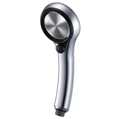 SANEI(サンエイ) シャワーヘッド レイニーメタリック 手元ストップ 節水率50% 極細水流 勢いアップ 黒 PS313-81XA-CD