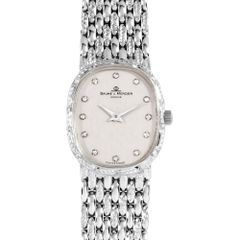 ボーム＆メルシェ Baume & Mercier 腕時計 シルバー文字盤 クォーツ K18WG ホワイトゴールド 43.5g 金無垢 ダイヤインデックス レディース【中古】