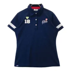 サイズ：L FILA GOLF フィラゴルフ ML5JL620A 半袖ポロシャツ ワッペン  ネイビー系 [240101492929] ゴルフウェア レディース ストスト