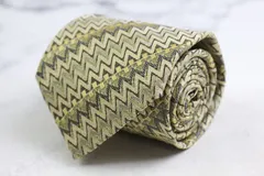 ミッソーニ ブランド ネクタイ ストライプ柄 幾何学模様 シルク イタリア製 PO メンズ ベージュ Missoni 【中古】