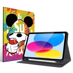iPad 第10世代 ケース (2022)対応 10.9インチ ペン収納 軽量 薄型 Apple Pencil 収納可能 ワイヤレス充電対応 オートスリープ/ウェイク機能対応 かわいい 人気オシャレ キャラクターシェル iPad 第10世代 カバー（DK-pu