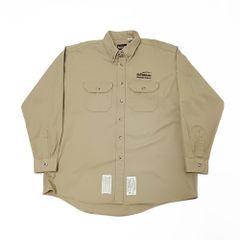 Bulwark ブルワーク 長袖 ワークシャツ 企業ロゴ 刺繡 ベージュ XL