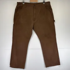 古着 ディッキーズ Dickies ワークパンツ ダック ペインター 大きいサイズ ワンポイントロゴ 長ズボン w40 L30  ブラウン メンズ