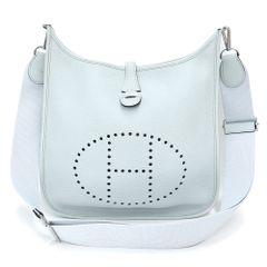 エルメス エブリン エヴリン 3 トロワ PM 29 ショルダーバッグ 斜め掛け トリヨンクレマンス レザー Blue pale ブルーペール グレー シルバー金具 W刻印 HERMES（未使用　展示品）