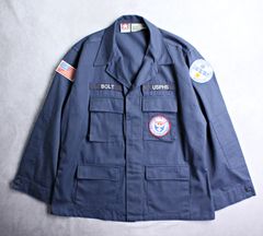 【PROPPER】秋アウター ワッペン付き ネイビー BDU コンバット ミリタリージャケット XLサイズ NDMS ビンテージ