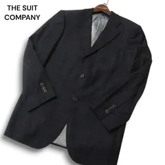 THE SUIT COMPANY スーツカンパニー 秋冬 REDA社 SUPER100'S生地★ チェック テーラード ジャケット Sz.170-6D メンズ 黒