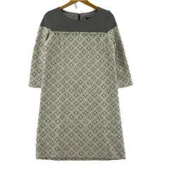 QUEENS COURT クイーンズ コート タグ付き レースワンピース size2/グレー×ホワイト