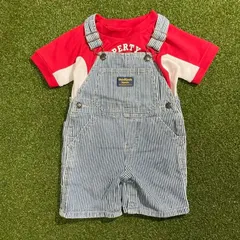 キッズ古着 MLBエンゼルス　Tシャツ 18M / OSHKOSH オシュコシュ　ストライプオーバーオール　18M