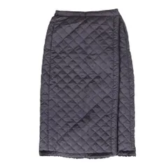 チャコール_M-L [イビザストア] 裏ボア キルティング 巻きスカート ロング丈 (チャコール, M-L)