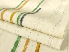 平和屋着物▽上質な小紋　単衣　変わり縞　正絹　逸品　AAAT1021iu