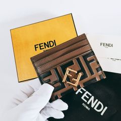【新品未使用】FENDI FFダイヤモンド カードケース ブラウン＆ブラックFFレザー