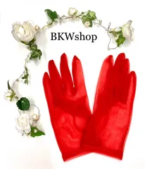 ＜現品限り＞新品未使用　ウエディンググローブ　レッド　ショート　パーティー
