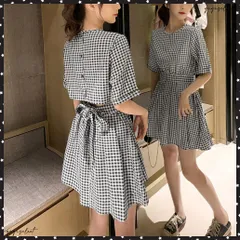 ギンガムチェックワンピース レディース夏ミニワンピ バックオープンワンピース ウエストマーク レトロワンピ セクシー オルチャン ショート丈 大人ワンピ 膝上丈カジュアルワンピ秋 着やせワンピデート オシャレ韓国ワンピ