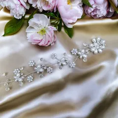 ●飾りヘアコーム ヘアアクセ ③ パール ビーズ 蝶 ストーン付き  フラワー モチーフ ワイヤー ヘッドドレス かわいい おしゃれ アレンジ