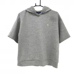 【超美品】アーノルドパーマーゴルフ 半袖パーカー 杢グレー ロゴ刺しゅう トレーナー レディース O ゴルフウェア Arnold Palmer