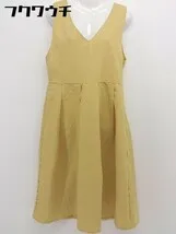 ◇ merlot メルロー ノースリーブ ロング ワンピース マスタード系 レディース  【1104200007322】