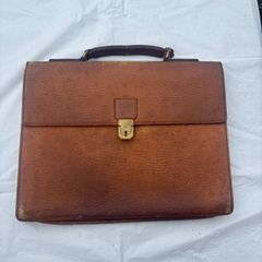 レザー ビジネスバッグ ブラウン 昭和レトロ - メルカリ
