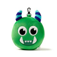 アイマスク付もちもちピロー グリーンモンスターのゲイリー 送料無料 快眠 枕 かわいい プレゼント 人気 便利 トラベルグッズ