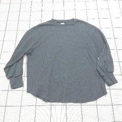 ◇ ⊇ Ungrid アングリッド 鬼ワッフル系 長袖 オーバークルーネックロングＴシャツ サイズＦ グレー系 メンズ E  【1508250014659】のサムネイル