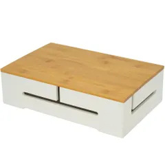 新品 rloao コンセントボックス 壁掛け テーブル台 幅33×奥行20.5×高さ9cm ルーター 収納 ケーブルボックス 配線隠し 底部通気網 木製 電源コード 収納ケース 両用DIY ねじくぎ×4 膨張管×4 ワイヤバンド×10付属 インストールが簡単