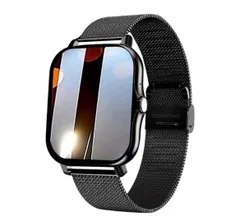 2026年最新 スマートウォッチ ブラックスチールバンド　通話 音楽 血中酸素 血圧 多機能 健康 スポーツ 防水 iPhone Android