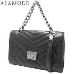 CHANEL(シャネル) マトラッセ ココマーク チェーンハンドバッグ ハンドバッグ 2WAY 肩掛け 斜め掛け Vステッチ ショルダー レザー ブラック黒 マットシルバー金具 レディース 40802136607【中古】【アラモード】