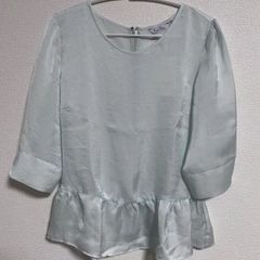 レディース 新品 七分 トップス アイスブルー ブラウス 夏 きれい 7号 婦人