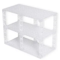 INIBUD クリア 基礎板 ブロック プレート クラシック 互換性 16×32ポッチ 両面 柱付き 板3枚 柱12本 セット