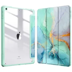 Fintie iPad 10.2 ケース iPad 第9 / 8 / 7世代 ケース 2021 2020 2019 透明バックカバー Apple Pencil 収納可能 三つ折スタンド スリープ機能 軽量 薄型 傷つけ防止 PU合成レザー TPU (モデル番号