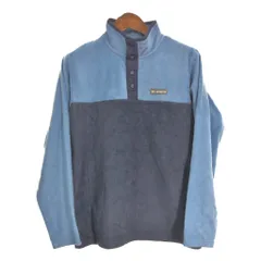 Columbia コロンビア ハーフスナップ フリースジャケット アウトドア ブルー (メンズ M) 中古 古着 S3316