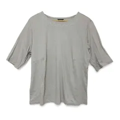【新品　未使用】エディーバウアー　Tシャツ　サイズPM　ライトグレー　綿100%　首元デザイン