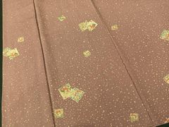 平和屋着物■上質な小紋　色紙動物花文　たたき染め　正絹　逸品　BAAL5798me