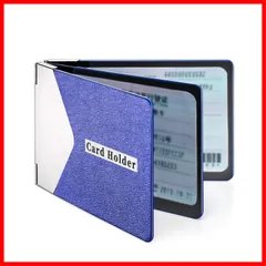 カードケース 薄型 免許証ケース パスケース SHIMENGFU] 診察券 身分証 資格証 定期入れ [SMF ICカード メンズ (青)