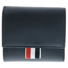 現行・未使用に近い✨ THOM BROWNE. トムブラウン 折り財布 レザー THOM BROWNE 22SS ファスナー小銭入れ付き 二つ折り財布 (THOM
