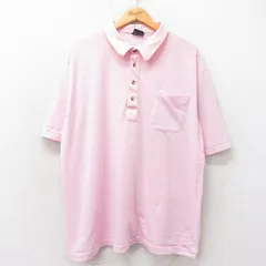 XL/古着 半袖 ポロ シャツ メンズ 90s 大きいサイズ ピンク他 ボーダー 25may22 中古 トップス