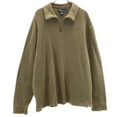 Polo by Ralph Lauren ポロバイラルフローレン 長袖 ハイネック ハーフジップ ウェア XL オリーブ系 プルオーバー メンズ 古着