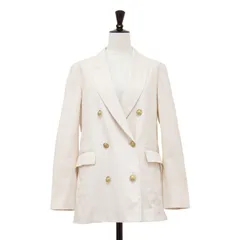 PLST プラステ ジャケット ベージュ サイズ:S | 23春夏 リネンブレンド ダブル ジャケット | 長袖 メタルボタン スリット オーバーサイズ コットン | アウター ブレザー 上着【レディース】【中古】