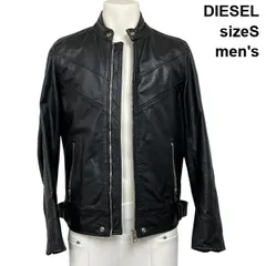 ◆ ディーゼル DIESEL ライダース ジャケット アウター シングル レザー バッファローレザー アウター 黒 カーフスキン S メンズ S5V531