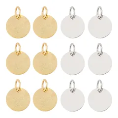 新品 100枚 12mm 真ちゅうプレートペンダント ラウンド スタンピングブランクタグペンダント 円形 ブラスチャームタグペンダント [SUPERFINDINGS] ブランク金属タグ ドッグタグ 刻印 シンプルファッション ジュエリー用 イヤリング ネックレ