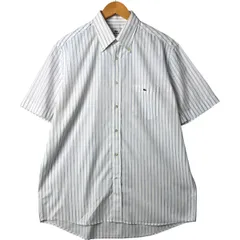 古着 ラコステ LACOSTE ストライプ柄 半袖 ボタンダウン ストライプシャツ メンズL相当/eaa561077
