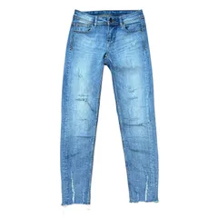 ZARA BASIC クラッシュ スキニーデニム ライトブルー レディースXS サイズ34 ザラベーシック