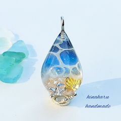 ドロップ海ピアス(ダークブルー＊ブルー)