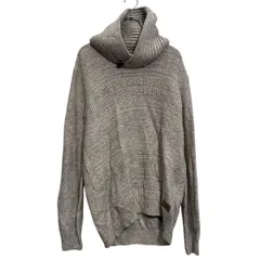 ニット セーター アクリル混 レディース L グレー プルオーバー モックネック シンプル 秋冬 古着卸 アメリカ仕入 a701-6616