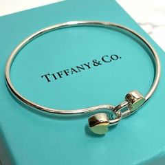 ティファニー フック＆アイ バングル ダブルハート シルバー925×K14 TIFFANY&Co. ティファニー TIFFANY&CO. フック&アイ ダブル