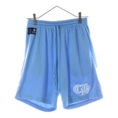 CHROME HEARTS (クロムハーツ) MESH VARSITY SHORTS CHプリント メッシュハーフパンツ ショートパンツ ブルー