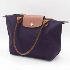 良品 ロンシャン ルプリアージュ サイズL ネイビー ナイロン レザー ゴールド金具 メンズ/レディース 折り畳み バッグ KRH 2000000 NSK